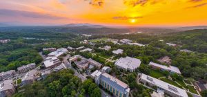 Drone shot of UNC Asheville campus